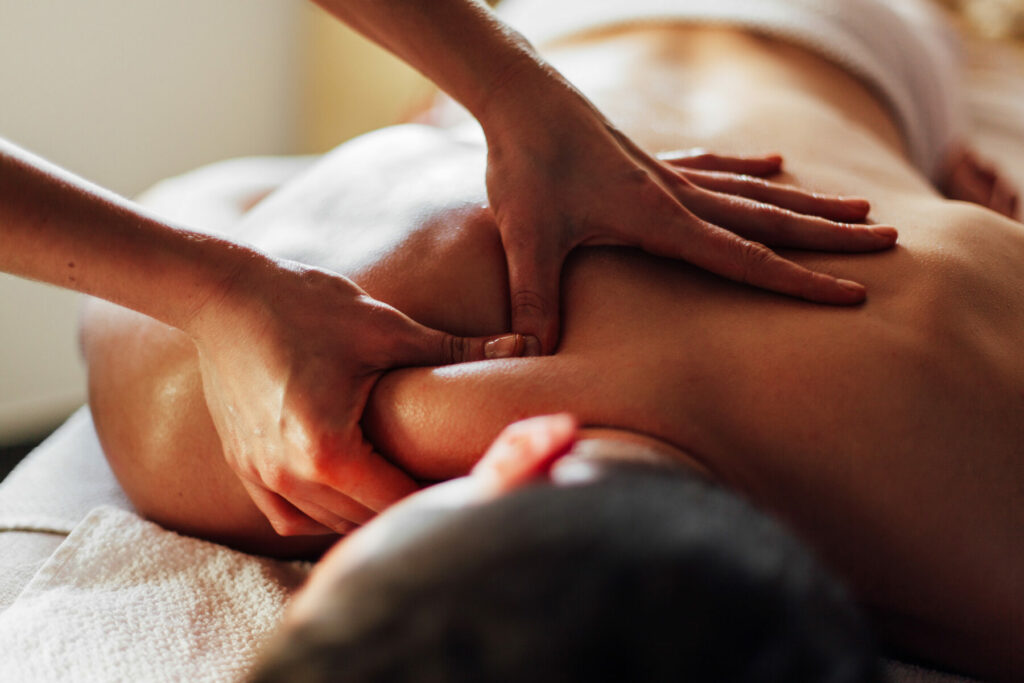 Man recieving Shoulder Massage Treatment